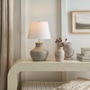 image:imageNourison Home 18 Grey Organic Gourd Ceramic Table Lamp for Bedroom Living Room Dining Entryway