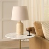 image:imageNourison Home 18 Natural Travertine amp Brass Accent Table Lamp for Bedroom Living Room Dining Entryway Home Office