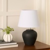 image:imageNourison Home 20 Rustic Terracotta Ceramic Table Lamp with Fabric Shade Bedside Nightstand Lamp for Bedroom Living Room EntrywayBlack