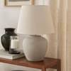 image:imageNourison Home 20 Rustic Terracotta Ceramic Table Lamp with Fabric Shade Bedside Nightstand Lamp for Bedroom Living Room EntrywaySand