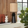 image:imageNourison Home 22 Black Ceramic and Straw Tiered Table Lamp for Bedroom Living Room Console Entryway