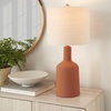 image:imageNourison Home 22 Terracotta Orange Ceramic Table Lamp with Oatmeal Linen Shade for Modern Farmhouse Bedside Lamp Living Room Lamp Small Accent Lamp for Dining RoomTerracotta