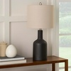 image:imageNourison Home 22 Terracotta Orange Ceramic Table Lamp with Oatmeal Linen Shade for Modern Farmhouse Bedside Lamp Living Room Lamp Small Accent Lamp for Dining RoomBlack