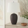 image:imageNourison Home 23 Black Vintage Distressed Ceramic Pot Table Lamp for Bedroom Living Room End Table with White Conical Empire ShadeDark Purple