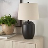 image:imageNourison Home 24 Black Farmhouse Ceramic Pottery Jug Table Lamp for Bedside Table Living Room Office EntrywayBlack