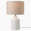 image:imageNourison Home 24 White Farmhouse Textured Ceramic Table Lamp with Beige Linen Shade for Bedroom Living RoomEntrywayTerracotta