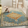 image:imageNourison Home Allur Orange Multicolor 53 x 73 Area Rug  Easy Clean Non Shedding Bed Room Living Room Dining Room Kitchen 5 x 7Turquoise Ivory