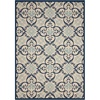 image:imageNourison Home Caribbean Navy 4 x Round Area Rug Geometric Floral Bed Room Living Room Dining Room Kitchen Easy Cleaning Non Shedding 4 RoundIvory Navy