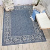 image:imageNourison Home Garden Party IndoorOutdoor Ivory Blue 53 x round Area Rug Easy Cleaning Non Shedding Bed Room Living Room Dining Room Deck Backyard Patio 5 RoundDenim