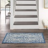 image:imageNourison Home Garden Party IvoryCharcoal 53 x Round Area Rug  Easy Clean Non Shedding Bed Room Living Room Dining Room Kitchen 5 x RoundIvoryBlue