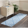 image:imageNourison Home Grafix Damask Blue 53 x ROUND Area Rug Easy Cleaning Non Shedding Bed Room Living Room Dining Room Kitchen 5 RoundBlue
