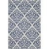 image:imageNourison Home Grafix Damask Blue 53 x ROUND Area Rug Easy Cleaning Non Shedding Bed Room Living Room Dining Room Kitchen 5 RoundWhite Blue