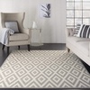 image:imageNourison Home Grafix Midcentury WhiteGrey 53 x 73 Area Rug Easy Cleaning Non Shedding Bed Room Living Room Dining Room Kitchen 5x7