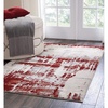 image:imageNourison Home Maxell Abstract IvoryRed 310 x Round Area Rug Easy Clean Non Shedding Bed Room Living Room Dining Room Kitchen 4 RoundIvory Red