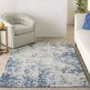 image:imageNourison Home Rustic Textures Traditional Vintage GreyBlue 53 x round Area Rug Easy Cleaning Non Shedding Bed Room Living Room Dining Room Kitchen 5 RoundGreyBlue