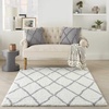 image:imageNourison Home ShangriLa Lattice Shag IvoryLight Grey 8 x 10 Area Rug 8 x 10IvoryLight Grey