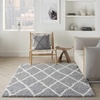 image:imageNourison Home ShangriLa Lattice Shag IvoryLight Grey 8 x 10 Area Rug 8 x 10Light GreyIvory