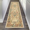 image:imageNourison Home Traditional Vintage Center Medallion IvoryTeal 22 x 76 Area Rug Easy Cleaning Non Shedding Bed Room Living Room Dining Room Kitchen 2x8IvoryTeal