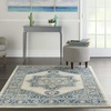 image:imageNourison Home Traditional Vintage Traditional Ivory Blue 53 x 73 Area Rug Easy Clean Non Shedding Bed Room Living Room Dining Room Kitchen 5x7Ivory Blue