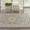 image:imageNourison Living Treasures Persian GreyIvory 510 x ROUND Area Rug Easy Cleaning Non Shedding Bed Room Living Room Dining Room Kitchen 6 RoundAquaIvory