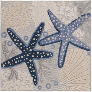 image:imageNourison Aloha 3 x Square Blue Grey Area Rug