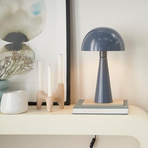 image:imageNourison Home 16 Bluish Grey Metal Mushroom Table Lamp Modern Retro Desk Light for Bedroom Dining Office EntrywayBluish Grey