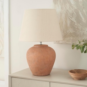 image:imageNourison Home 20 Rustic Terracotta Ceramic Table Lamp with Fabric Shade Bedside Nightstand Lamp for Bedroom Living Room EntrywayTerracotta