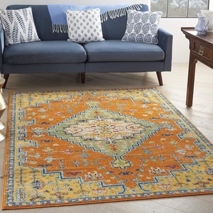 image:imageNourison Home Allur Orange Multicolor 53 x 73 Area Rug  Easy Clean Non Shedding Bed Room Living Room Dining Room Kitchen 5 x 7Orange Multicolor
