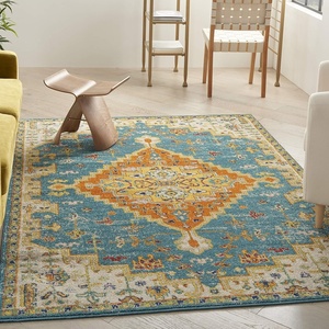 image:imageNourison Home Allur Orange Multicolor 53 x 73 Area Rug  Easy Clean Non Shedding Bed Room Living Room Dining Room Kitchen 5 x 7Turquoise Ivory