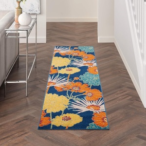 image:imageNourison Home Allur Yellow Multicolor 53 x 73 Area Rug  Easy Clean Non Shedding Bed Room Living Room Dining Room Kitchen 5 x 7Navy Multicolor