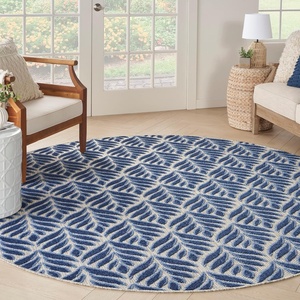 image:imageNourison Home Aloha Blue 53 x Round Area Rug  Easy Cleaning Non Shedding Bed Room Living Room Dining Room Kitchen 5 x Round