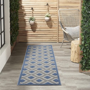 image:imageNourison Home Aloha Blue Grey 4 x Round Area Rug  Easy Clean Non Shedding Bed Room Living Room Dining Room Kitchen 4 x RoundBlueGrey