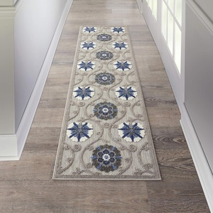 image:imageNourison Home Aloha Blue Multicolor 4 x Round Area Rug  Easy Clean Non Shedding Bed Room Living Room Dining Room Kitchen 4 x RoundGreyBlue