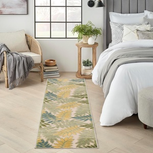 image:imageNourison Home Aloha Ivory Navy 710 x 106 Area Rug  Easy Clean Non Shedding Bed Room Living Room Dining Room Kitchen 8 x 11Green Multicolor