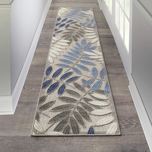 image:imageNourison Home Aloha Ivory Navy 710 x 106 Area Rug  Easy Clean Non Shedding Bed Room Living Room Dining Room Kitchen 8 x 11Grey Blue