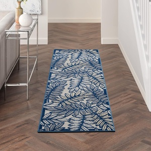 image:imageNourison Home Aloha Ivory Navy 710 x 106 Area Rug  Easy Clean Non Shedding Bed Room Living Room Dining Room Kitchen 8 x 11IvoryNavy