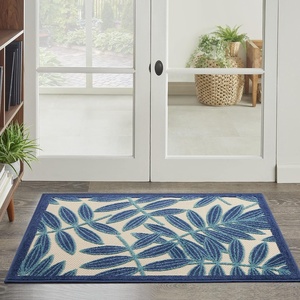 image:imageNourison Home Aloha Ivory Navy 710 x 106 Area Rug  Easy Clean Non Shedding Bed Room Living Room Dining Room Kitchen 8 x 11Navy