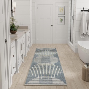 image:imageNourison Home Astra Machine Washable Ivory Olive 53 x 7 Area Rug  Easy Clean Non Shedding Bed Room Living Room Dining Room Kitchen 5 x 7Blue