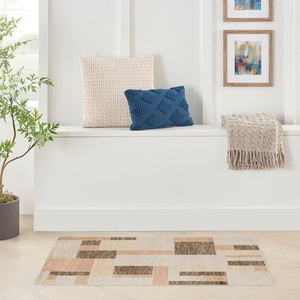 image:imageNourison Home Astra Machine Washable Multicolor 33 x 5 Area Rug  Easy Clean Non Shedding Bed Room Living Room Dining Room Kitchen 3 x 5Beige Multicolor