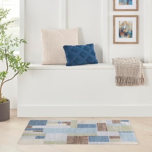 image:imageNourison Home Astra Machine Washable Multicolor 33 x 5 Area Rug  Easy Clean Non Shedding Bed Room Living Room Dining Room Kitchen 3 x 5Blue Green Multi