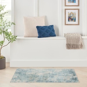image:imageNourison Home Astra Machine Washable Multicolor 33 x 5 Area Rug  Easy Clean Non Shedding Bed Room Living Room Dining Room Kitchen 3 x 5Blue Ivory