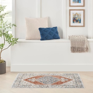 image:imageNourison Home Astra Machine Washable Rust Multicolor 33 x 5 Area Rug  Easy Clean Non Shedding Bed Room Living Room Dining Room Kitchen 3 x 5Grey Multicolor