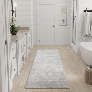 image:imageNourison Home Astra Machine Washable Rust Multicolor 33 x 5 Area Rug  Easy Clean Non Shedding Bed Room Living Room Dining Room Kitchen 3 x 5Light Grey