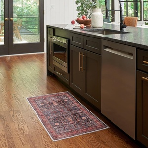 image:imageNourison Home Brilliance Machine Washable Traditional Vintage NavyBrick 2 x 6 Area Rug Easy Cleaning Non Shedding Bed Room Living Room Dining Room Kitchen 2x6NavyBrick