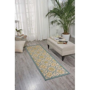 image:imageNourison Home Caribbean Navy 4 x Round Area Rug Geometric Floral Bed Room Living Room Dining Room Kitchen Easy Cleaning Non Shedding 4 RoundIvoryBlue
