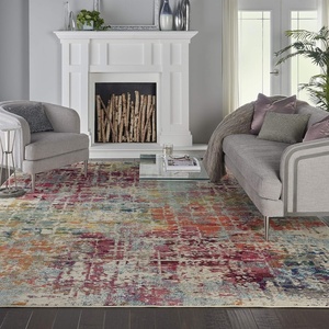 image:imageNourison Home Celestial PinkMulticolor 9 x 12 Area Rug Vintage Abstract Easy Cleaning Non Shedding Bed Room Living Room Dining Room Kitchen 9x12