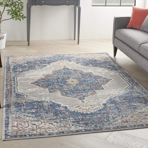 image:imageNourison Home Concerto Blue Grey 3 x 5 Area Rug  Easy Clean Non Shedding Bed Room Living Room Dining Room Kitchen 3 x 539 x 59 Rectangular
