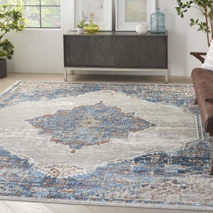 image:imageNourison Home Concerto Blue Grey 3 x 5 Area Rug  Easy Clean Non Shedding Bed Room Living Room Dining Room Kitchen 3 x 567 x 96 Rectangular