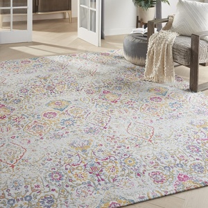 image:imageNourison Home Damask Bohemian Multicolor 8 x 10 Area Rug Easy Cleaning Non Shedding Bed Room Living Room Dining Room Kitchen 8x10Multi Color