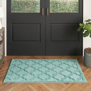 image:imageNourison Home Easy Care Natural Beige 5 x 7 Area Rug  Easy Clean Non Shedding Bed Room Living Room Dining Room Kitchen 5 x 7Aqua Teal